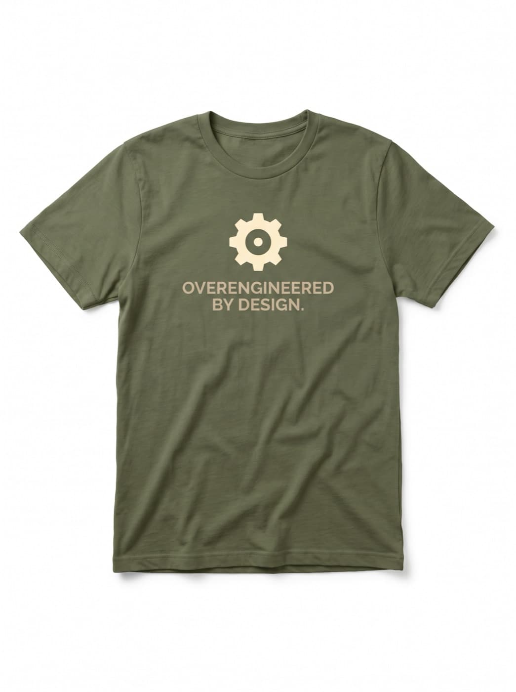 The Overengineered By Design tee in Olive