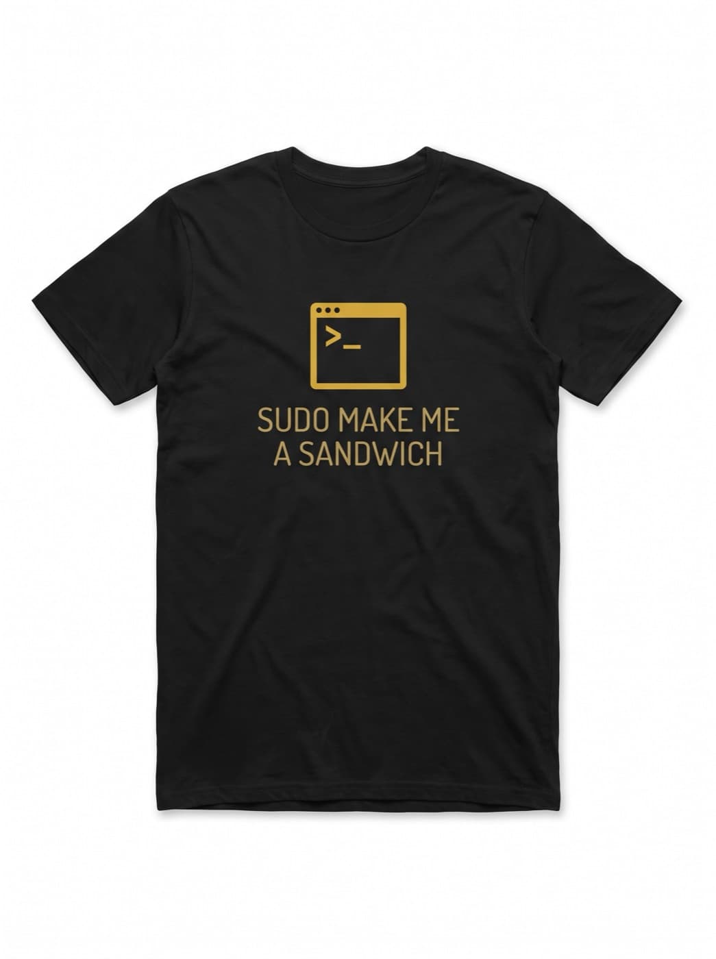Sudo Sandwich tee in Black, printed with SUDO MAKE ME A SANDWICH